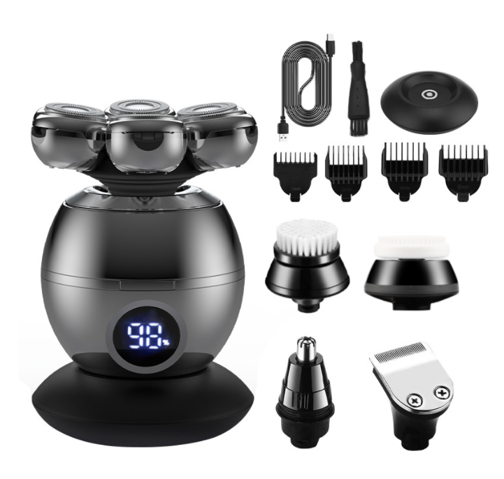 Electric Shaver Floating Head  USB Charging Dock LCD Waterproof Portable Grooming Kit