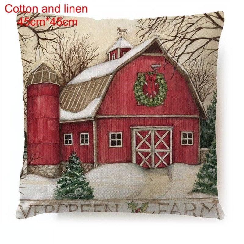 Christmas Pillowcase - Nova Gadget Store Snowman and barn