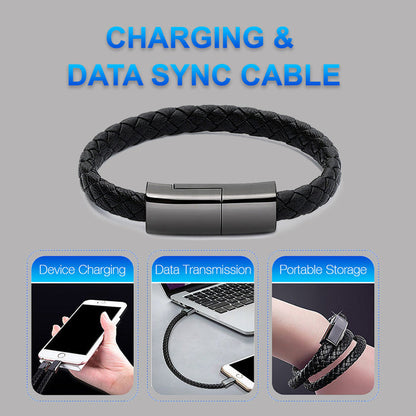 Bracelet USB Charging Cable for iPhone, USB-C & Micro