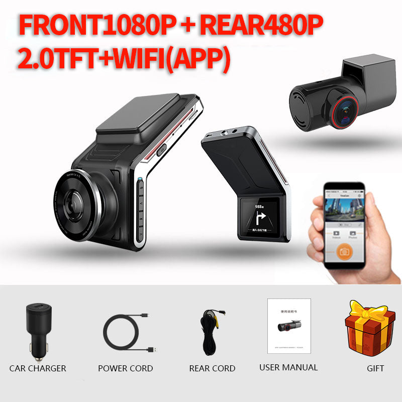 4K Car Dash Cam Front & Rear WiFi Car Camera Auto Night Vision Parking Monitor