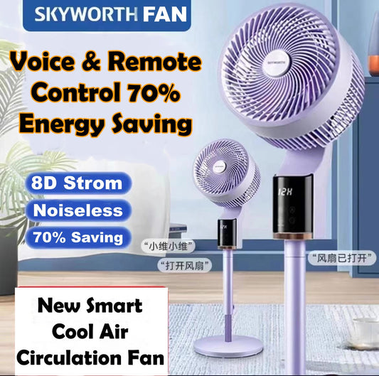 New Smart Cooling Fan Air Circulation Electric Fan Intelligent Voice Remote Control Large Wind Power