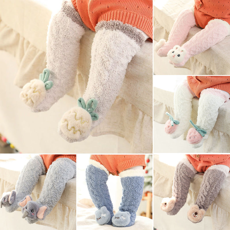 Calcetines pantuflas suaves y peludos para bebé