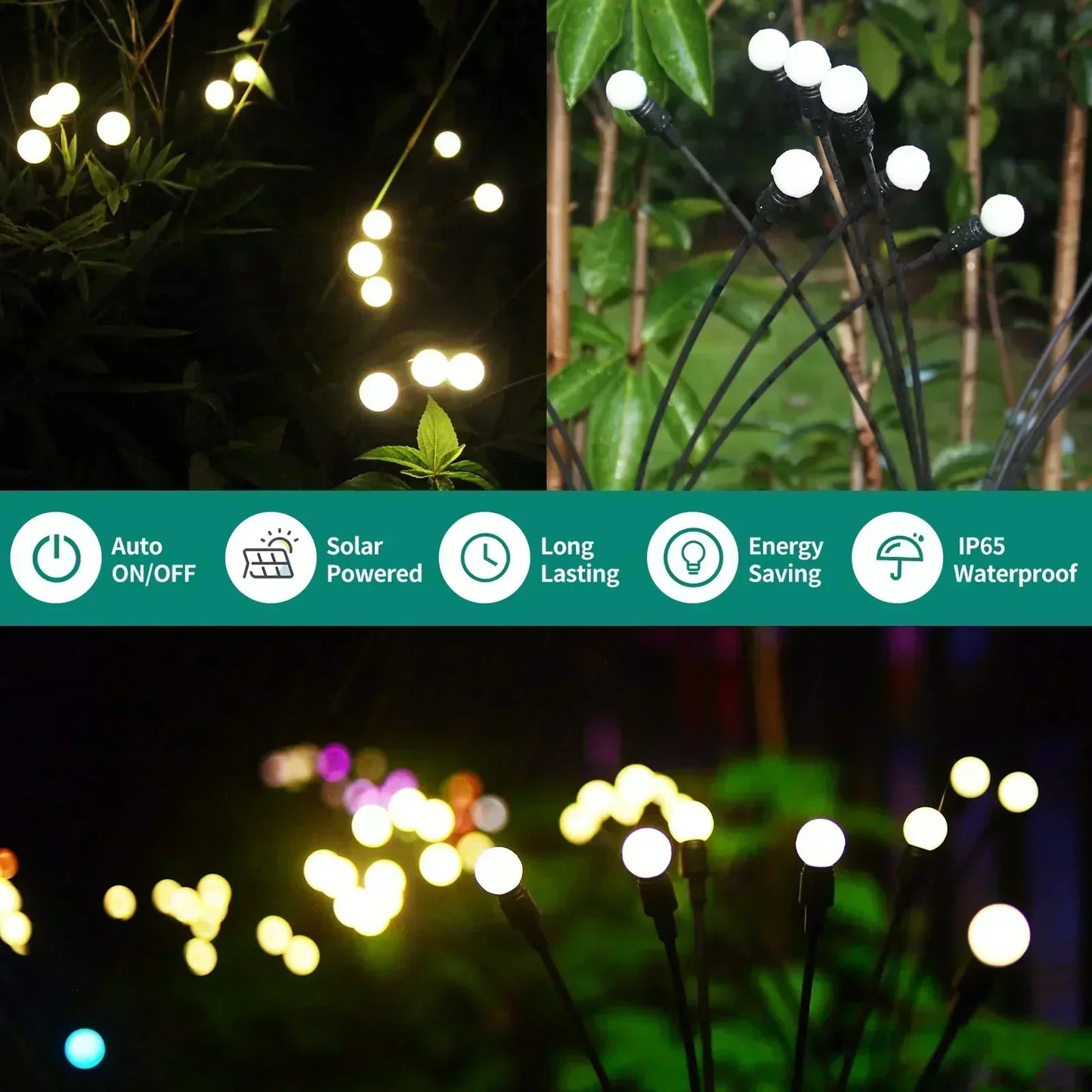 Solar firefly lights