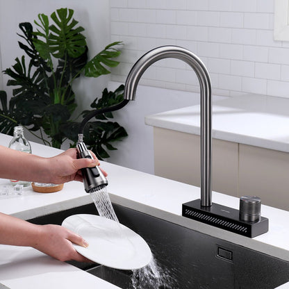 Waterfall & Pull-Down Bifunctional Kitchen Faucet