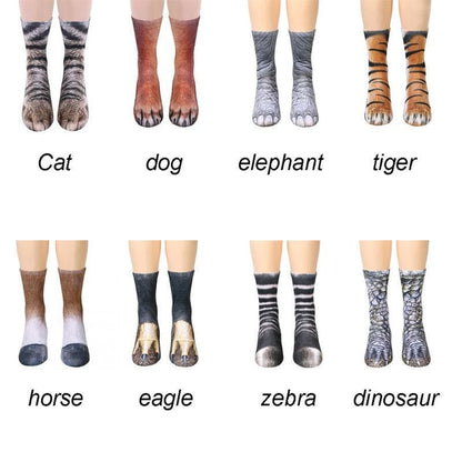 Calcetines con forma de patas de animales 