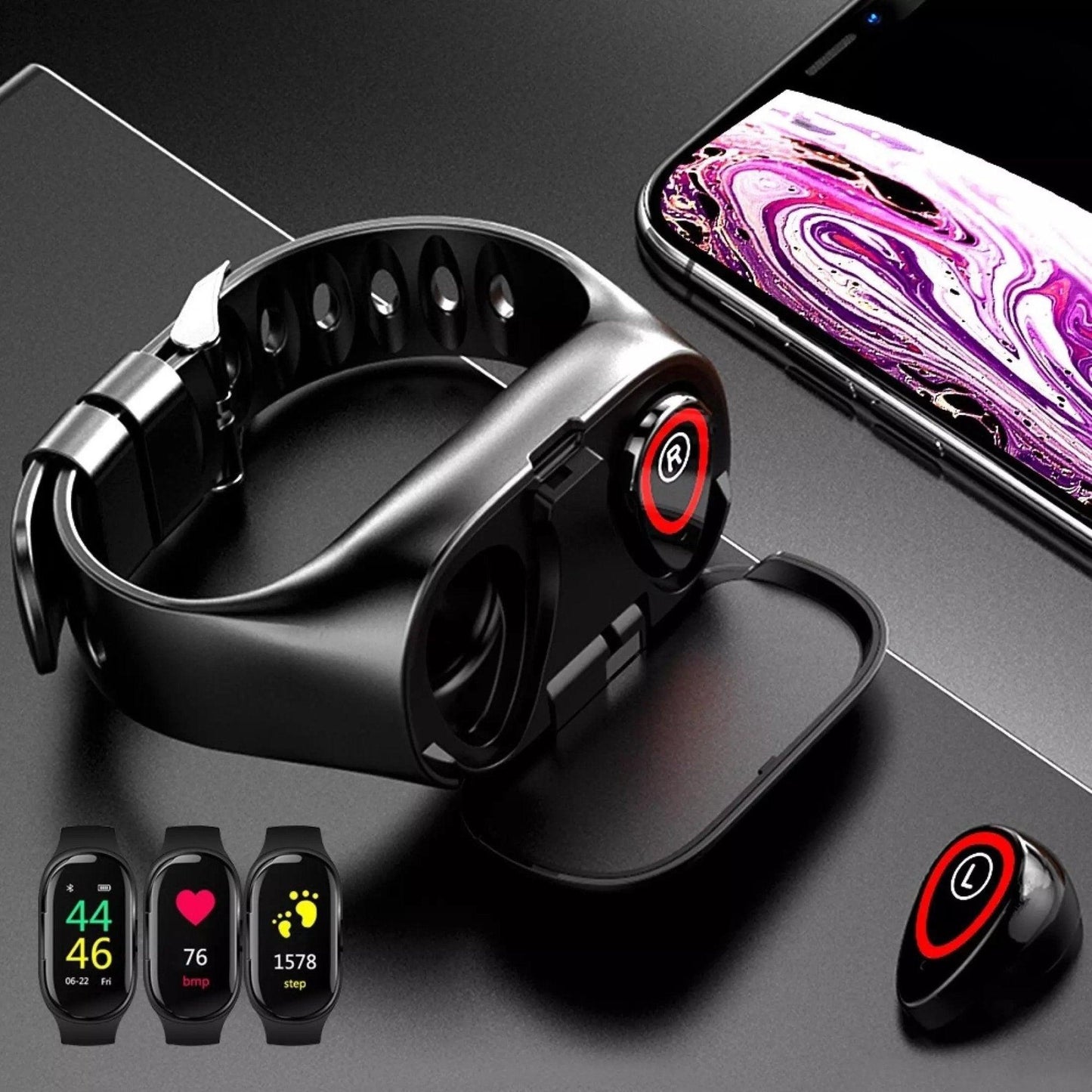 Smart Watch With Bluetooth Earphone