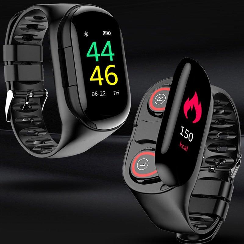 Smart Watch With Bluetooth Earphone