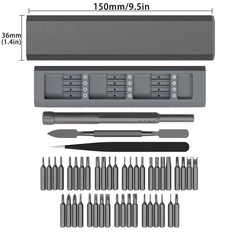 31-in-1 Compact Precision Screwdriver Set with Push Eject