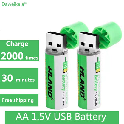 2pcs USB rechargeable battery